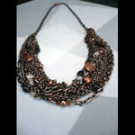 Copper chain with beads necklace